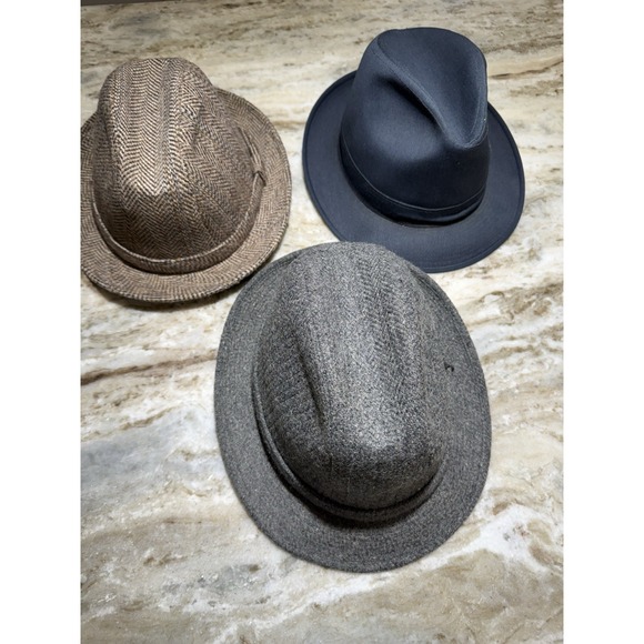 Knox Twenty, Designer Collection, Dorfman Pacific Other - LOT (3) Vintage Fedoras Stetson, United Hatters Cap and Millinery Size Med As-Is
